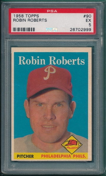 1958 Topps #90 Robin Roberts PSA 5