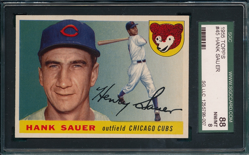 1955 Topps #45 Hank Sauer SGC 88