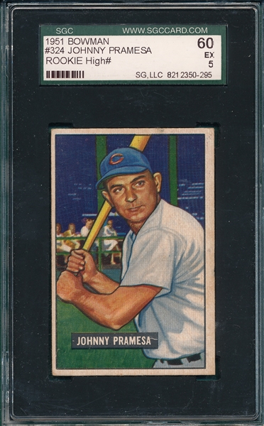 1951 Bowman #324 Johnny Pramesa SGC 60 *Hi #*