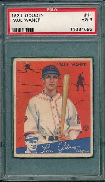 1934 Goudey #11 Paul Waner PSA 3