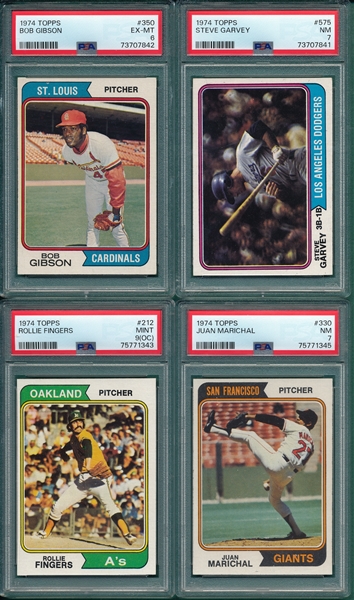 1974 Topps Lot of (4) W/ Gibson PSA