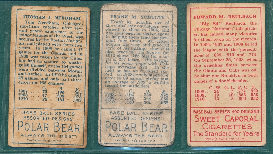 1911 T205 Reulbach, Schulte & Needham, Lot of (3), Polar Bear
