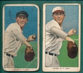 1909-1911 T206 Hal Chase, Dark & White Cap, Sovereign Cigarettes, Lot of (2)