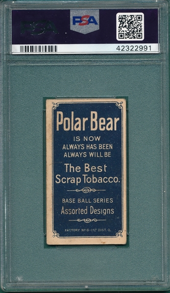 1909-1911 T206 O'Neil Polar Bear PSA 4