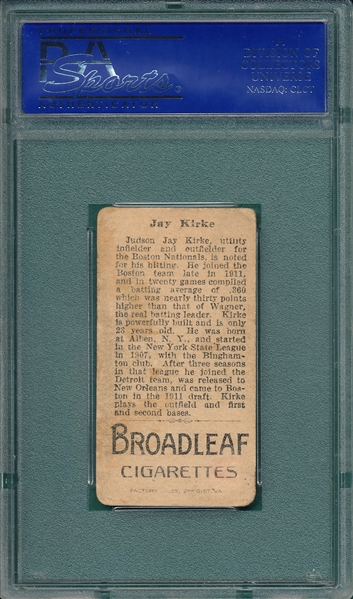 1912 T207 Kirke Broadleaf Cigarettes PSA 3