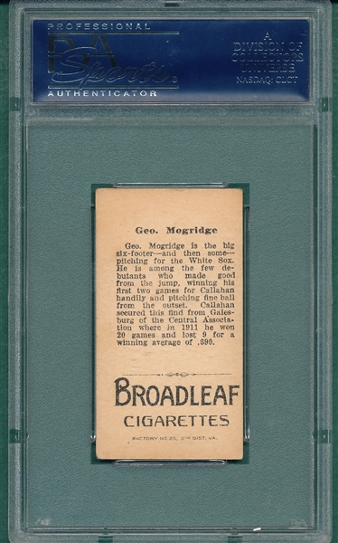 1912 T207 Mogridge Broadleaf Cigarettes PSA 4