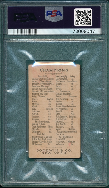 1888 N162 Jake Kilrain, Goodwin Champions PSA 2