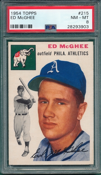 1954 Topps #215 Ed McGhee PSA 8