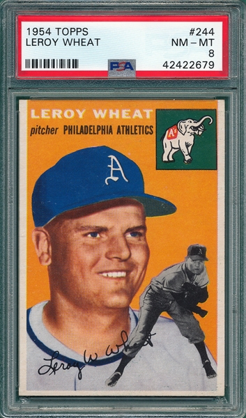1954 Topps #244 LeRoy Wheat PSA 8