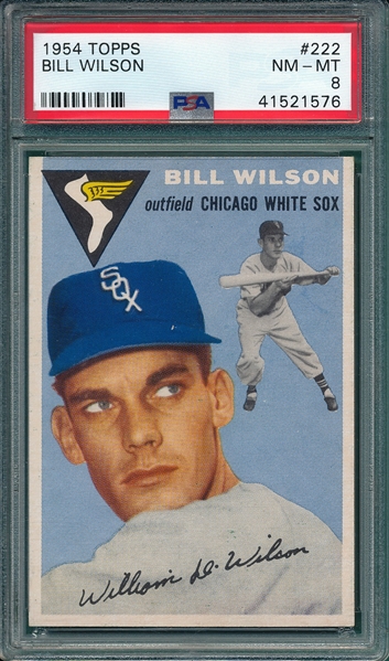 1954 Topps #222 Bill Wilson PSA 8