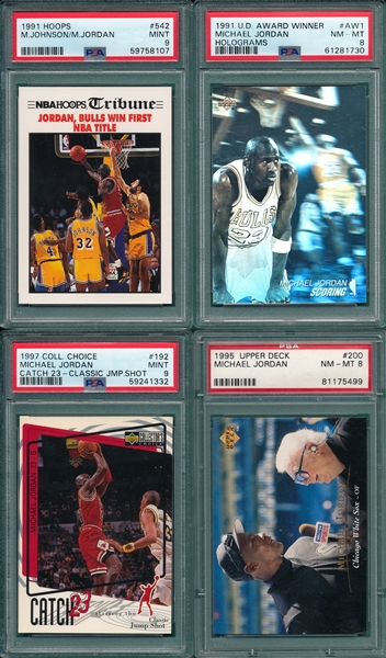 1989-97 Basketball Michael Jordan Lot of (6) W/ PSA 9