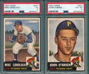 1953 Topps #223 Jonh OBrien & #247 Sandlock, Lot of (2) PSA *Hi #*