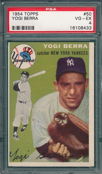 1954 Topps #50 Yogi Berra PSA 4