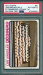 1973 Topps Dodgers Team, Signed By Koufax, PSA/DNA Authentic