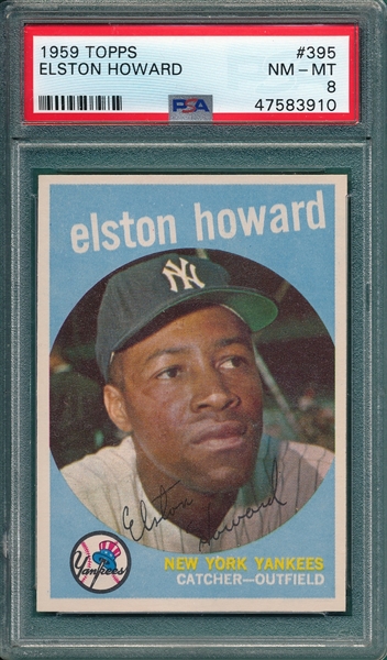1959 Topps #395 Elston Howard PSA 8