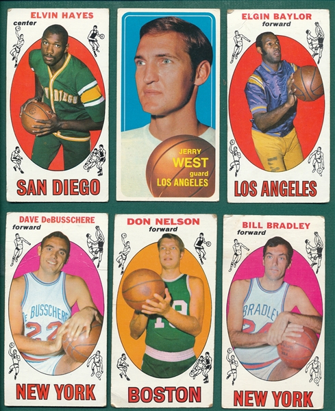 1969-70 Topps Basketball Lot of (9) W/ Chamberlin & Alcindor, Rookie