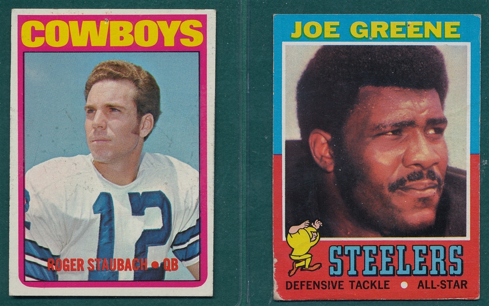 1967-72 Topps Football Lot of (58) W/ Greene & Staubach, Rookies