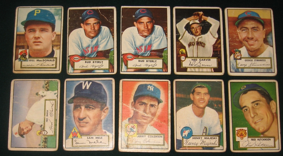 1952 Topps Lot of (10) W/ Jerry Coleman