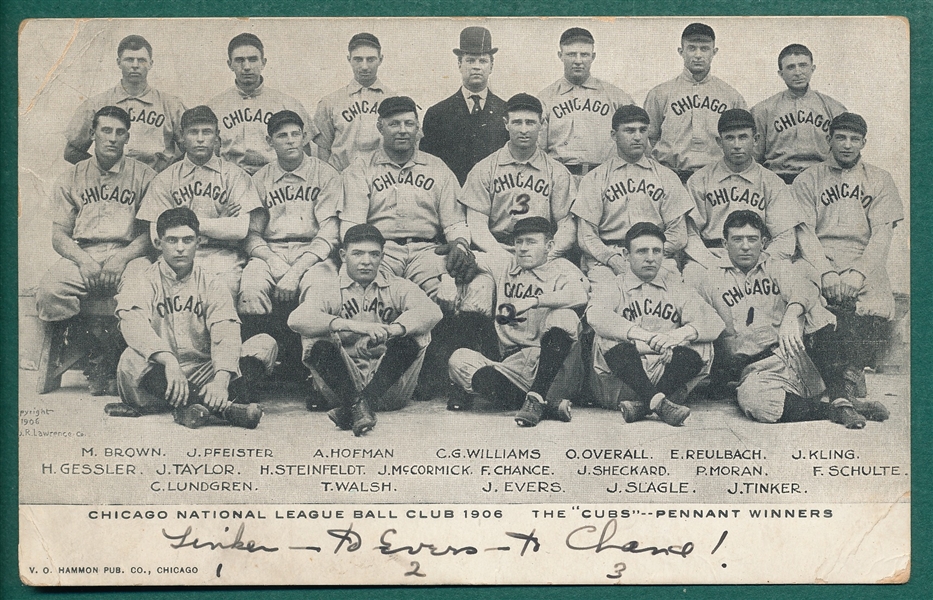 1906 V. O. Hammon PC, Chicago Cubs