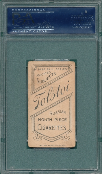 1909-1911 T206 Crandall, Portrait, Cap, Tolstoi Cigarettes, PSA 3