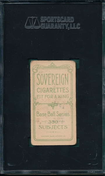 1909-1911 T206 Leifield, Batting, Sovereign Cigarettes, SGC 40