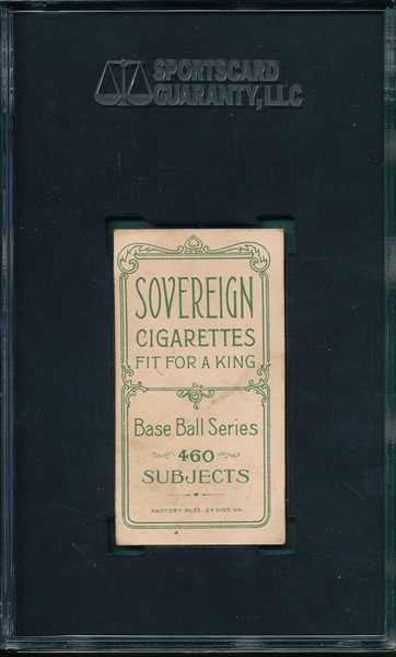1909-1911 T206 Devore, Sovereign Cigarettes, SGC 40 *460 Series*