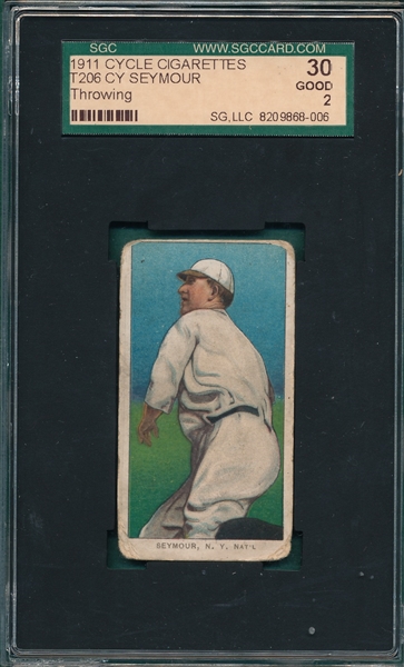 1909-1911 T206 Seymour, Throwing, Cycle Cigarettes, SGC 30 *460 Series*