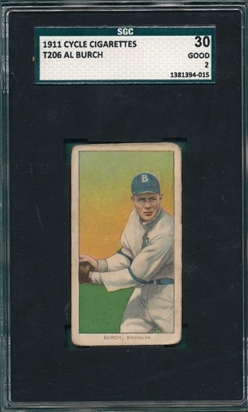 1909-1911 T206 Burch, Cycle Cigarettes, SGC 30 *460 Series*