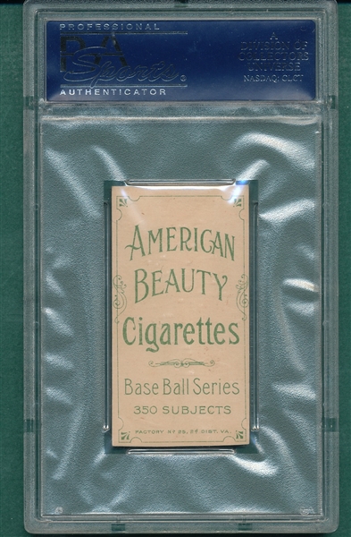 1909-1911 T206 Rhoades, Hands At Chest, American Beauty Cigarettes PSA Authentic