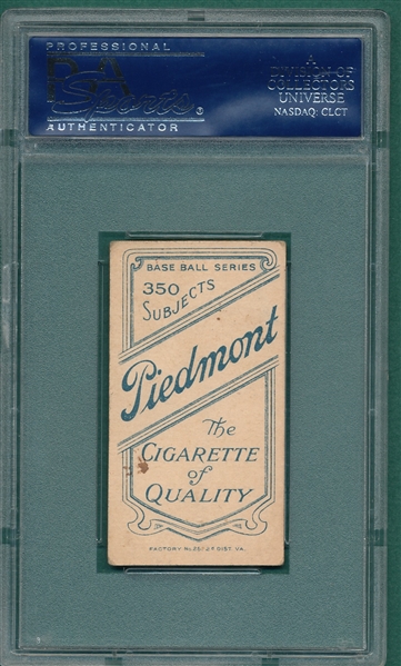 1909-1911 T206 Kleinow, Bat, Piedmont Cigarettes PSA 3