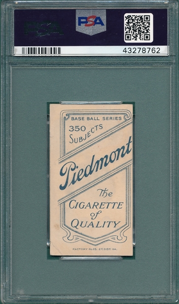 1909-1911 T206 Schlafly, Piedmont Cigarettes PSA 3