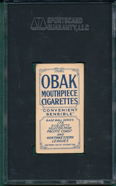 1910 T212-2 Agnew Obak Cigarettes SGC 50