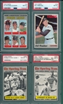 1970 Topps Lot of (4) PSA 8s W/ #4 AL Pitching Leaders 