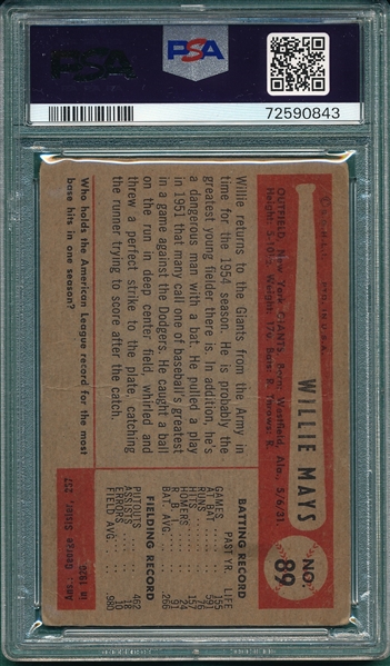 1954 Bowman #89 Willie Mays PSA 1.5