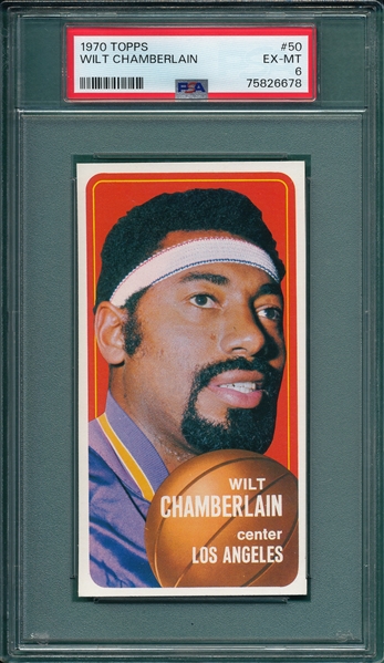 1970 Topps Basketball #50 Wilt Chamberlain PSA 6