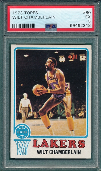 1973 Topps Basketball #80 Wilt Chamberlain PSA 5