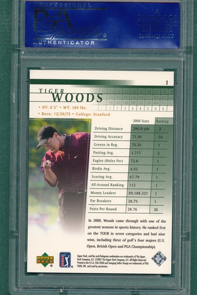 2001 Upper Deck #1 Tiger Woods PSA 10 *Gem Mint*