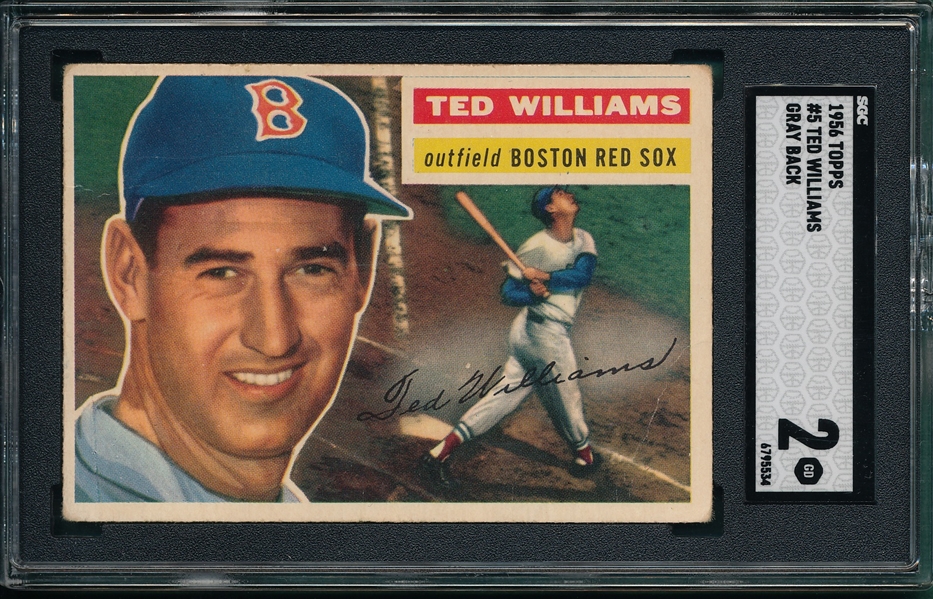1956 Topps #5 Ted Williams SGC 2 *Gray*