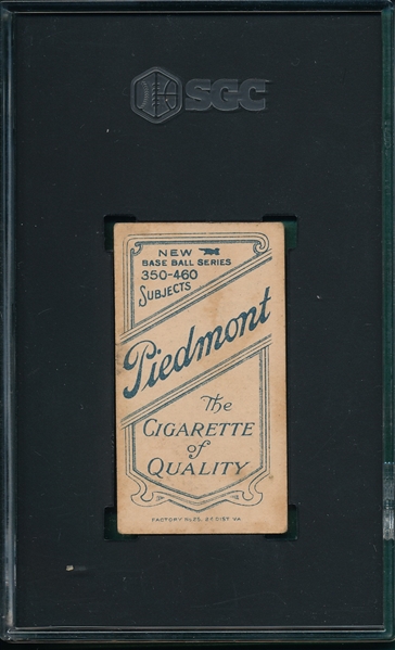 1909-1911 T206 McGraw, Hands On Hip, Piedmont Cigarettes, SGC 2