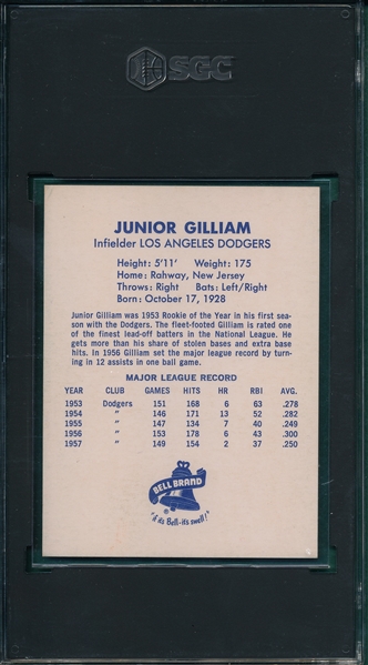 1958 Bell Brand Jim Gilliam SGC 6
