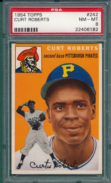 1954 Topps #242 Curt Roberts PSA 8