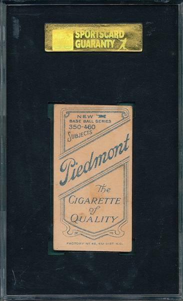 1909-1911 T206 Schaefer, Washington, Piedmont Cigarettes SGC 50 *Factory 42*