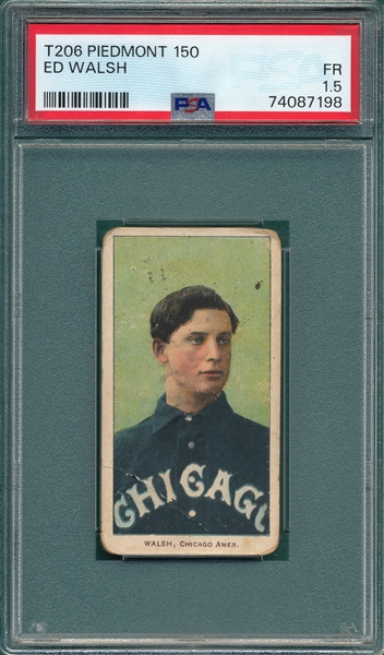 1909-1911 T206 Walsh, Portrait, Piedmont Cigarettes PSA 1.5