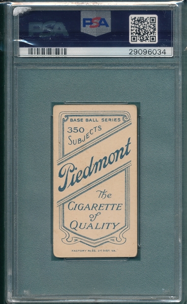 1909-1911 T206 Durham Piedmont Cigarettes, PSA 2.5