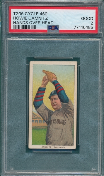 1909-1911 T206 Camnitz, Hands Above Head, Cycle Cigarettes PSA 2 *460 Series*