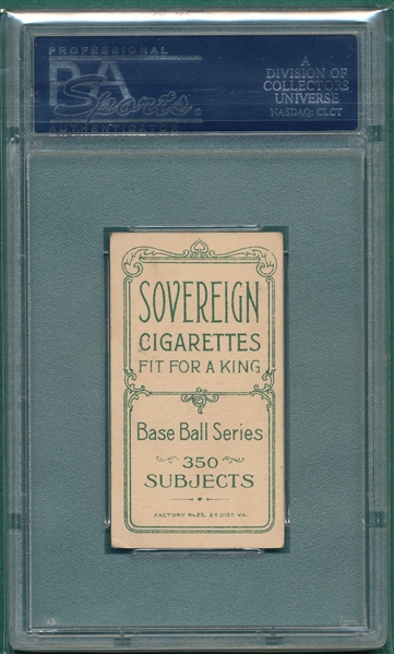1909-1911 T206 Shipke Sovereign Cigarettes PSA 4