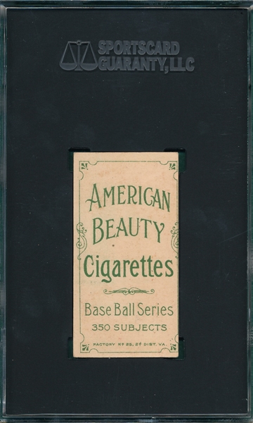 1909-1911 T206 McCormick, American Beauty Cigarettes SGC 2.5