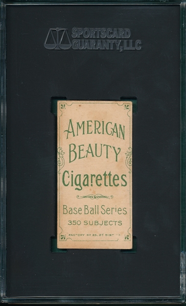 1909-1911 T206 Delehanty, Frank, American Beauty Cigarettes SGC 2
