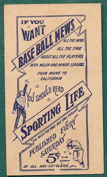 1910 M116 Ed Walsh, Sporting Life