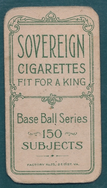 1909-1911 T206 Clarke, Portrait, Sovereign Cigarettes